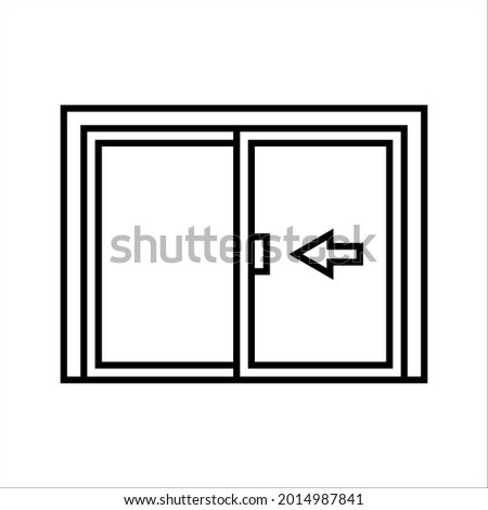 sliding door icon vector. sliding door sign. isolated on white background. color editable eps 10