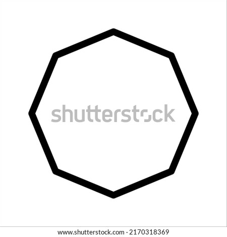 octagon shapes with outlines and fill colors, fields for logos or symbols, illustration vector graphic on white background.