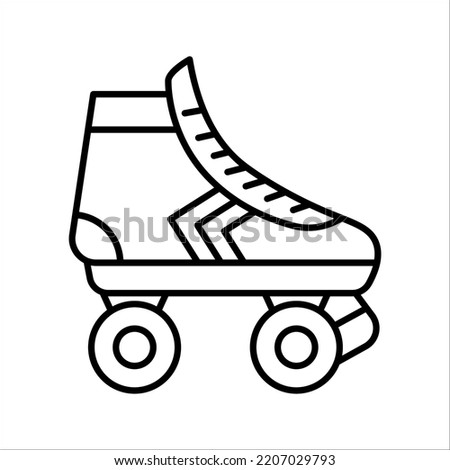 Roller skate line icon symbol. rollerskating element in trendy style. Vector illustration isolated on white background.