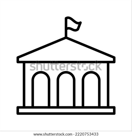 City hall building line icon, outline vector sign, linear style pictogram on white background. Capitol symbol,  Architecture and Travel collection. EPS 10