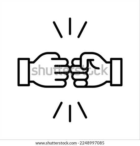 Friendly handshake icon. Joining hands. Buddies greeting gesture. vector illustration on white background. EPS 10