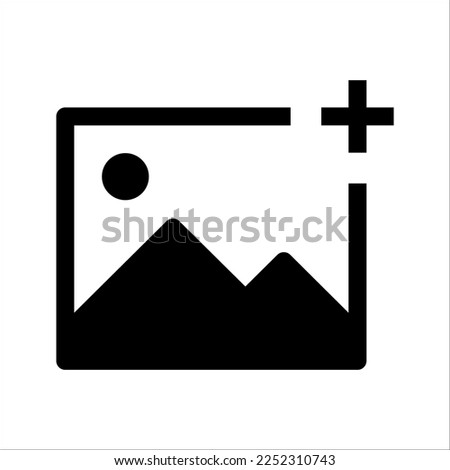 Add picture icon. Upload image. Digital photos. user interface element for app and web. vector illustration on white background