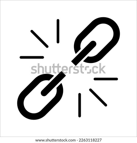 hyperlink icon, A broken link or broken seo backlink vector illustration on white background