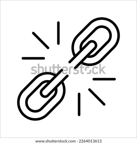 hyperlink icon, A broken link or broken seo backlink vector illustration on white background