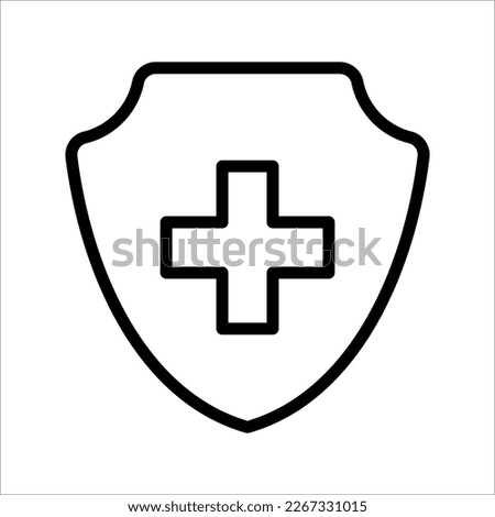 Medicine shield icon. Medical protection sign. vector illustration on white background