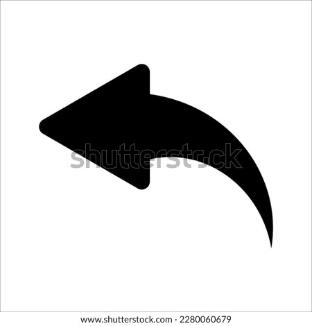Reply outline vector icon. Thin line black reply icon, vector illustration on white background