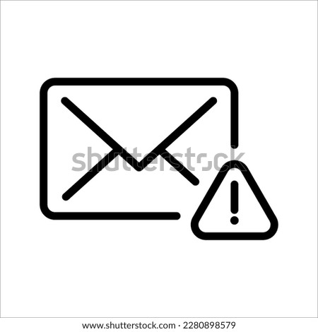 Email error icon.Envelope icon with exclamation mark. Envelope icon and alert, error, alarm, danger symbol. vector illustration on white background