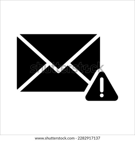 Email error icon.Envelope icon with exclamation mark. Envelope icon and alert, error, alarm, danger symbol. vector illustration on white background