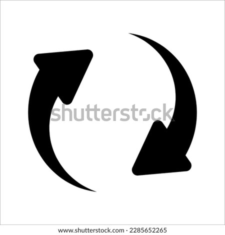 double reverse arrow, replace icon, exchange linear sign, vector illustration on white background