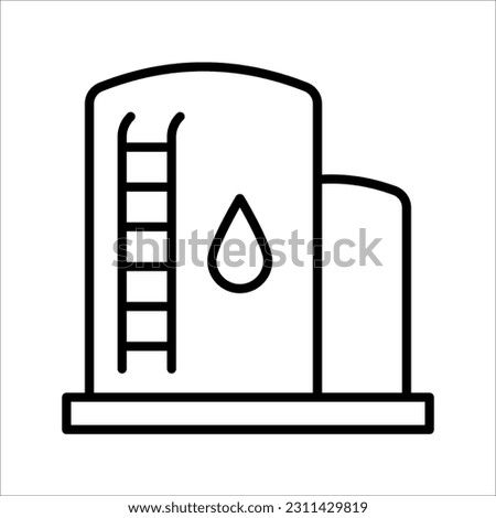 Water tank linear icon. Modern outline Water tank logo concept on white background from Industry collection. vector illustration.