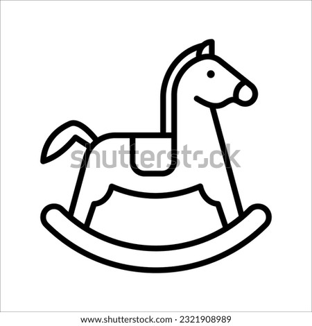 Horse toy icon. Thin line flat vector related icon for web and mobile applications. vector illustration on white background