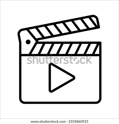 Clapperboard icon vector. Board clap for video clip scene start. vector illustrationon white background