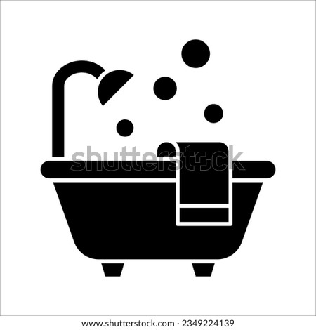 Bathtub icon trendy design template, vector illustration on white background