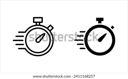 quick time icon set, fast deadline, vector illustration on white backgrond