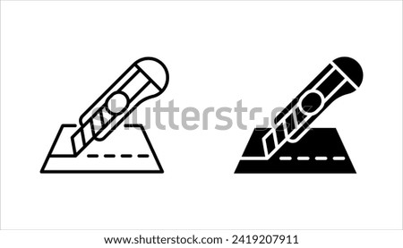 Cutter knife, Cutter icon set for website design. vector illustration on white background