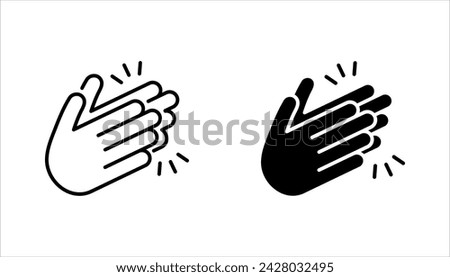 clapping hand icon set, vector illustration isolated on white background