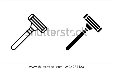 razor icon set. Shaving razor. barber shop sign. Vector Illustration on white background