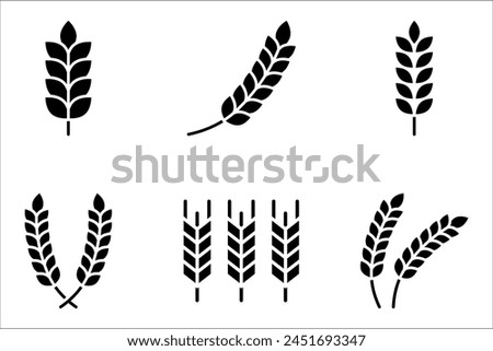 Farm wheat ears icon set. vector illustration on white background. eps 10