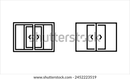 sliding door icon set. sliding door sign. vector illustration on white background.