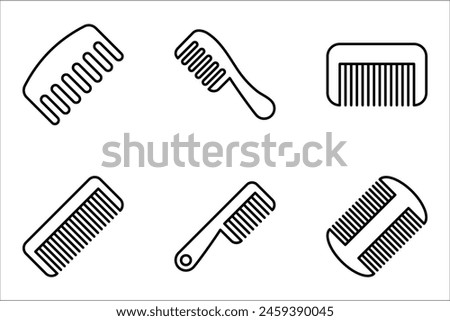 comb icon set. comb of beauty, hair stylist, fashion, salon women, vector illustration on white background