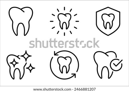 Tooth icon set. Dentistry symbol. Medical sign. Dentalhealth. Tooth sign. Clean tooth. vector illustration on white background