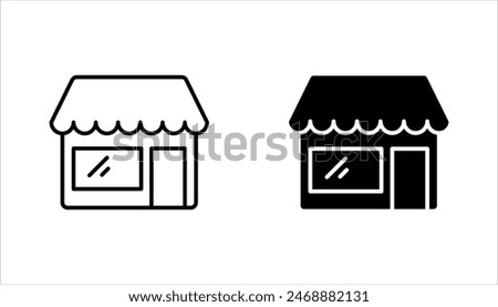 Set of store icon line design. Store vector illustration on white background