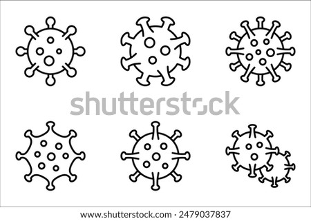 virus and bacteria icon set. vector illustration design template on white background