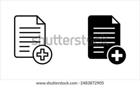 Add New Document Icon set. Perfect for File Management vector illustration on white background