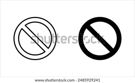 Stop Signs and Icons Set. Line Style vector illustration on white background