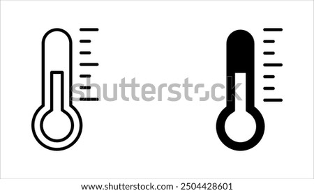 Temperature icon set. Thermometer showing the temperature symbol. Weather sign. vector illustration on white background