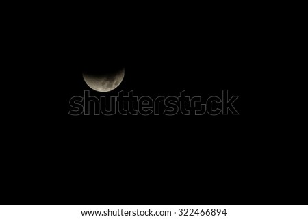 Lunar eclipse before it becomes red. Italy, 2015