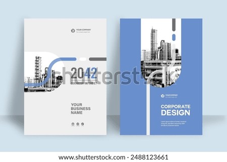 Corporate Book Cover Design Template in A4. Can be adapt to Brochure, Annual Report, Magazine,Poster, Business Presentation, Portfolio, Flyer, Banner, Website.