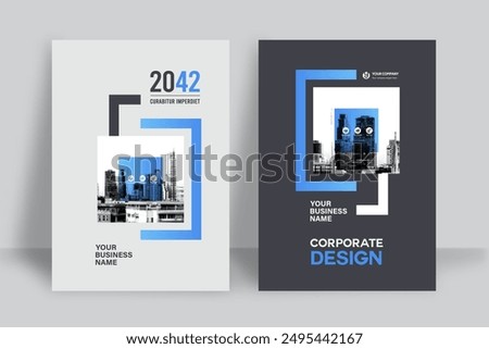 Corporate Book Cover Design Template in A4. Can be adapt to Brochure, Annual Report, Magazine,Poster, Business Presentation, Portfolio, Flyer, Banner, Website.