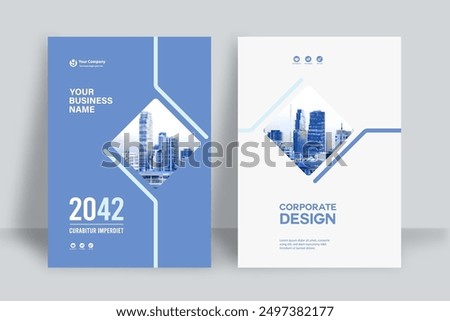 Corporate Book Cover Design Template in A4. Can be adapt to Brochure, Annual Report, Magazine,Poster, Business Presentation, Portfolio, Flyer, Banner, Website.