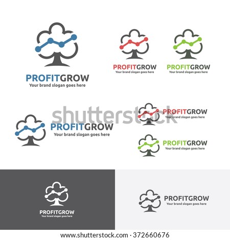 Tree Marketing Company Logo, Tree profit grow Brand