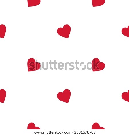 Small red cute and trend hearts on white background seamless pattern for Valentine's Day. Red hearts seamless girlish background. Suitble for prints, wrapping and backgrounds	