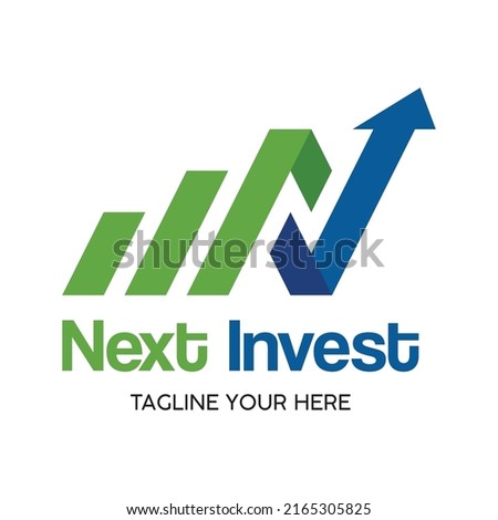 Investment logo with capital letter N, finance logo, financial investment logo, business logo