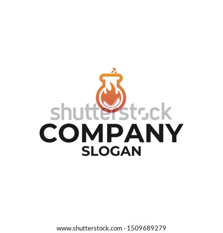 Fire And Laboratory Logo Vector