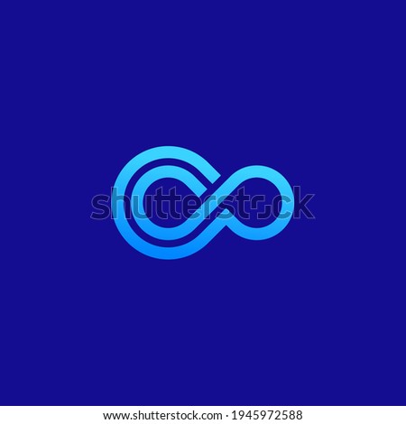 letter C infinity cloud logo.editable and easy to custom