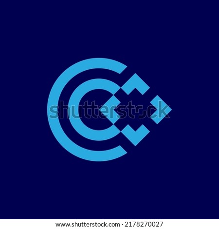 letter C coding logo. program development logo