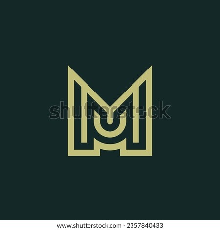 Letter MU or UM logo