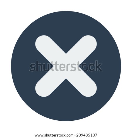 Single flat close\delete icon. Vector illustration, easy paste to any background