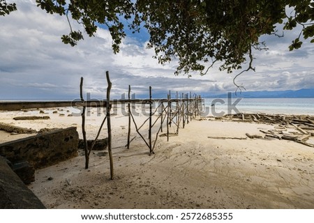 Similar – Image, Stock Photo Picturesque view of sandy beach at sunset