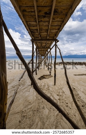 Similar – Image, Stock Photo Picturesque view of sandy beach at sunset