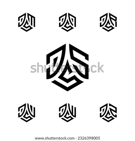 JSS hexagon logo vector. Hexagon logo with 3 combination initials. Develop, natural, luxury, modern, finance logo, strong, suitable for your company.