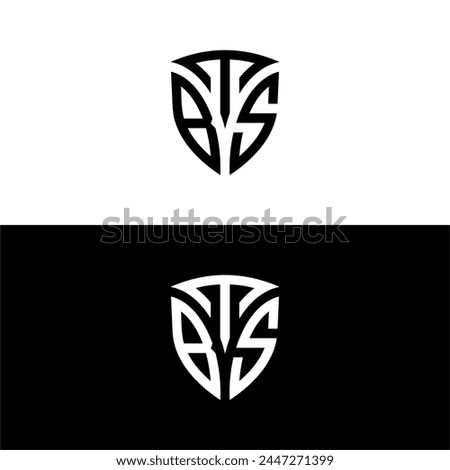 Initial letter TBS shield logo design