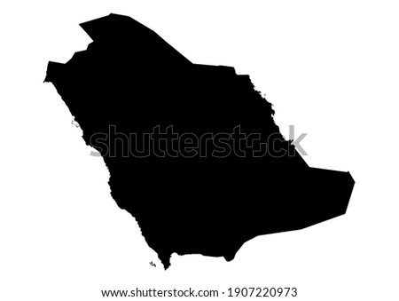 Detailed map of Saudi Arabia isolated on white background. Vector map suitable for digital editing and prints of all sizes.