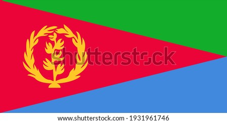 Vector flag of Eritrea. Accurate dimensions and official colors. Symbol of patriotism and freedom. This file is suitable for digital editing and printing of any size.