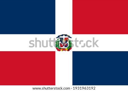 Vector flag of Dominican Republic. Accurate dimensions and official colors. Symbol of patriotism and freedom. This file is suitable for digital editing and printing of any size.