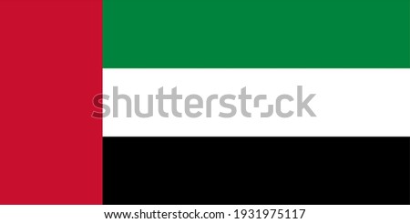 Vector flag of United Arab Emirates. Accurate dimensions and official colors. Symbol of patriotism and freedom. This file is suitable for digital editing and printing of any size.